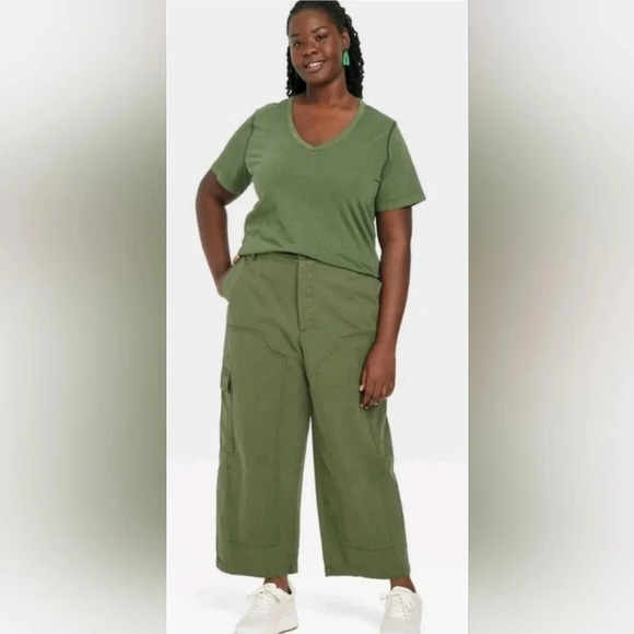 NWT Universal Thread High-Rise Utility Cargo Pants, Color Green Tea Size 14 - Picture 1 of 16